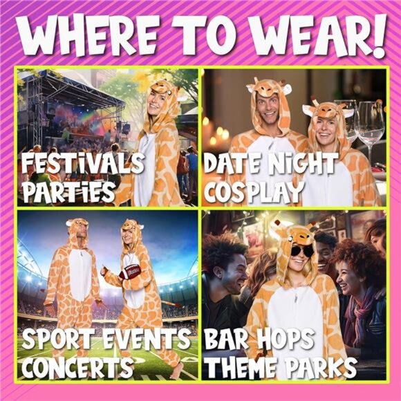 Slim Fit Adult Onesie: Plush Animal Halloween Costume - Picture 5 of 7